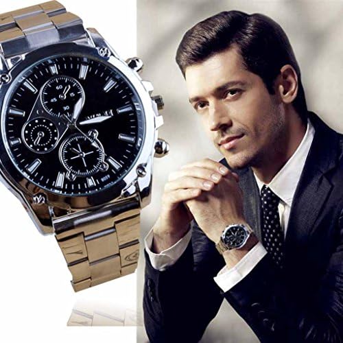 Toamen Men's Business Stainless Steel Band Machinery Sport Quartz Watch