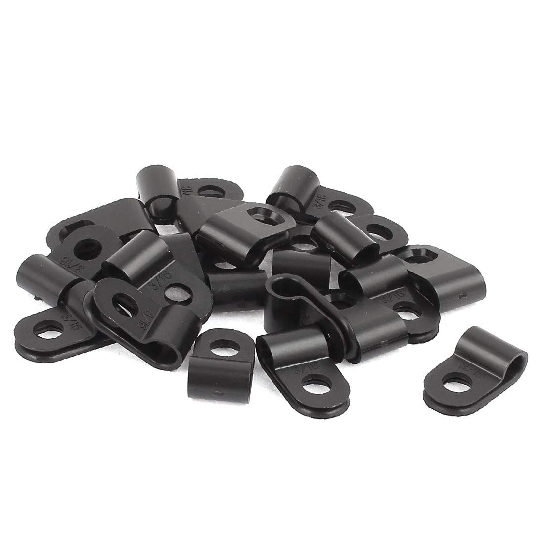 New Lon0167 20Pcs Black Plastic R Type Cable Clip Clamp for 4.7mm Dia Wire Hose(20Pcs schwarzer Kunststoff R Typ Kabelclip-Klemme für 4,7 mm Durchmesser Drahtschlauch