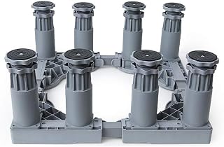 Upgraded Washing Machine Stand Heightening Fridge Base Stand 47.5-63cm Adjustable Roller Holder Refrigerator Pedestal Stand Air Conditioner 4/8/12 Feet Anti-Vibration (Gray)