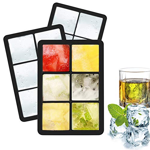 Bandeja De Hielo De Silicona - 3 Pack, Bandeja Cubitera Hielo Silicona, Hospaop Moldes de hielo de silicona para Cubitos de Hielos, para Congelarse Alimentos para Bebés, Cola,Cócteles Cola Whisky
