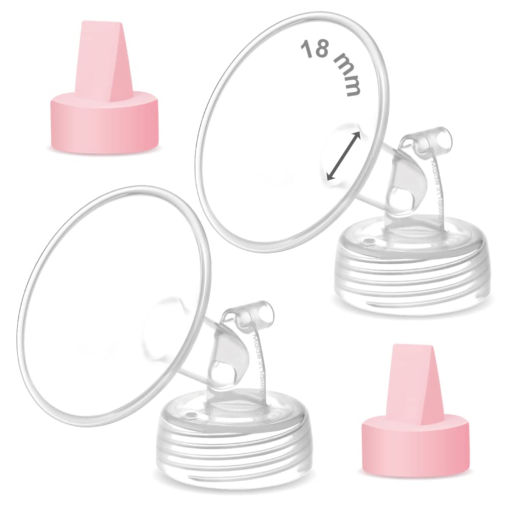 Maymom Pump Part Compatible with Spectra/Ameda Luna Pumps, Syngery Gold; Incl Wide Mouth Flange 18 mm Valve; Not Original Spectra Flange; Replaces