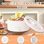 Hot Pot Electric, 3L Portable Electric Pot with Ceramic Non-stick Coating, Dual Power Multi-functional Romen Cooker for Steak, Pasta, Hot Pot, Ramen, Quick Heating and Overheat Protection - Image 4