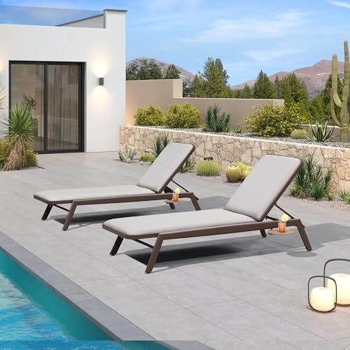 Image of PURPLE LEAF Outdoor Reclining Holds Up to 350 lbs Adjustable Back Coffee