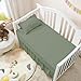 Crib Ruffle Bed Skirt Microfiber Nursery Bedding Skirt for Baby Girls (28” x 52” x 14’’) Inch - Sage Solid
