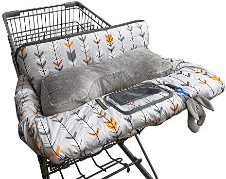 Shopping Cart Cover for Baby, High Chair Cover for Boy Girl, Infant Grocery Cart Cushion with Removable seat Positioner and Cellphone Holder