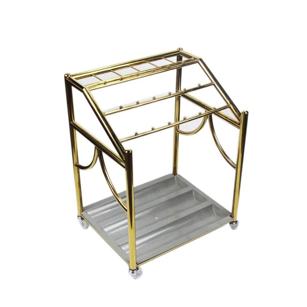 KLerDH Umbrella Stand, Pulley, Large Commercial, Stainless Steel Umbrella Storage Holder with Removable Drip Tray(D)