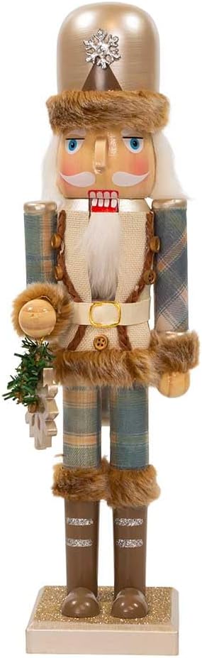 Kurt Adler 15-Inch Wooden Rustic Glamour Nutcracker