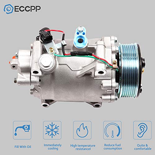 Image of ECCPP AC Compressor with Clutch 2007-2015 fit for Honda Civic for Honda CR-V 2.4L 2007-2012 Fit for Acura RDX 2.3L AC Compressor TRSE09