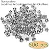 Heather's cf Flower Bead Caps Custom Fancy Charm Jewelry Making Spacer Kit Findings Bulk Vintage for Bracelets Earrings Necklaces Rings Beading Supplies Craft Non Tarnish DIY (Silver Star - 500 Pcs) #5
