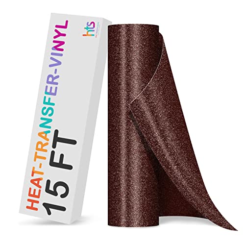Dark Brown Glitter HTV Heat Transfer Vinyl Rolls - 12