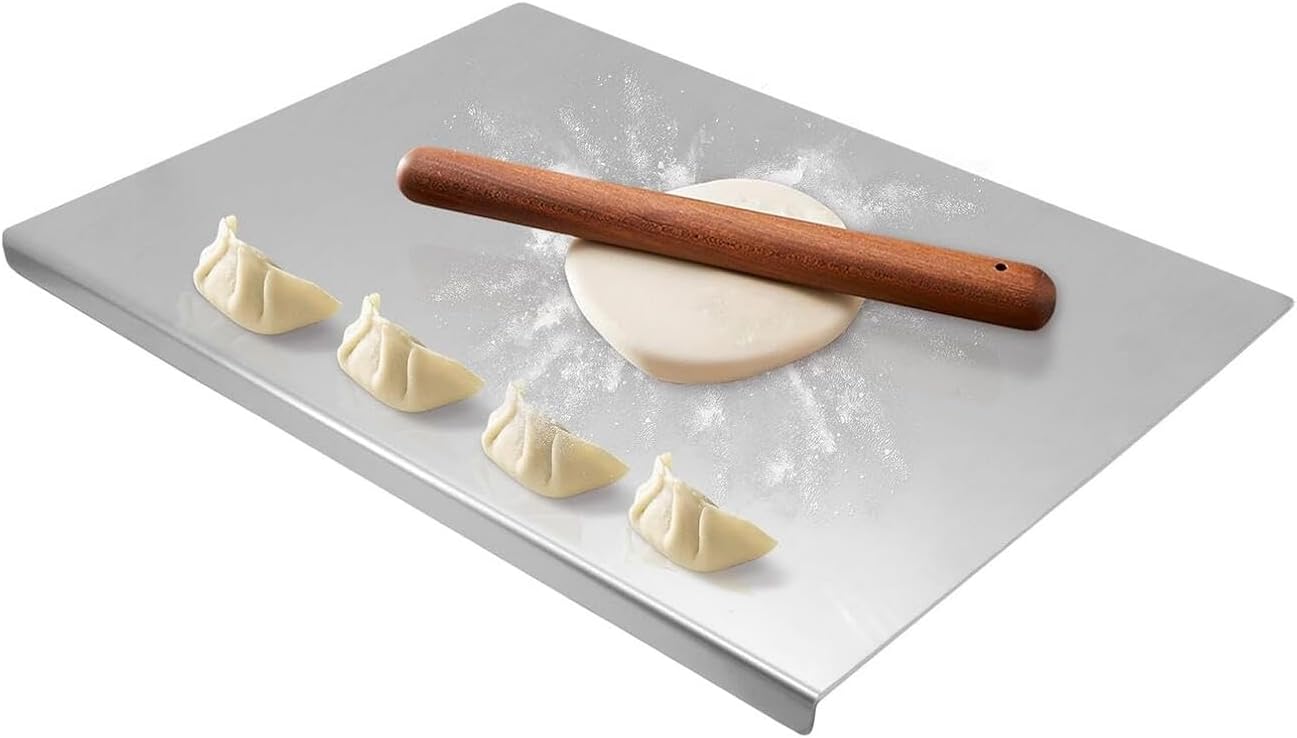 304 Stainless Steel Cutting Chopping Board,Cutting Boards, Baking Board, Heavy Cutting Board for Kitchen,for Kneading Rolling Bread Dough Meat Vegetables (50 * 40CM)