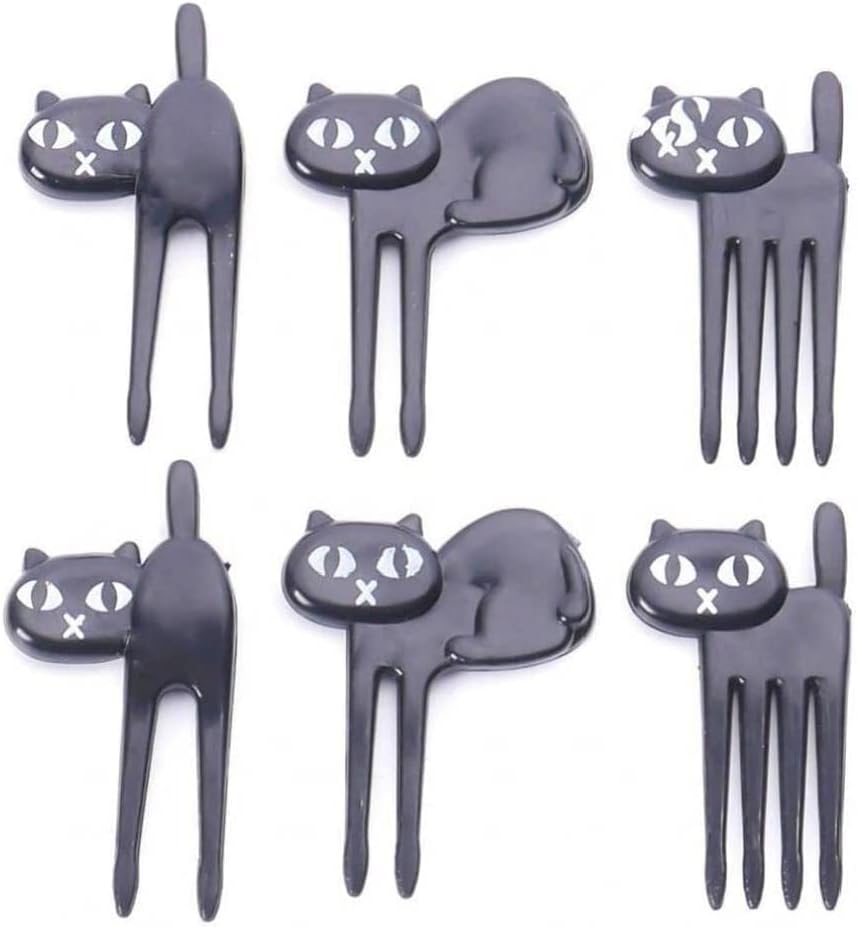 ミニ 動物 フォーク フルーツ ピック かわいい 漫画 猫 子供 弁当 デコ アクセサリー ブラック 6個 最大75 Offクーポン