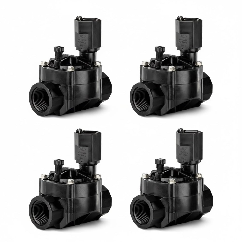 Suinga, confezione da 4 elettrovalvole di irrigazione Rain Bird 100 HV. 1" 9 V 32 mm per i programmi di irrigazione a batteria 9 V
