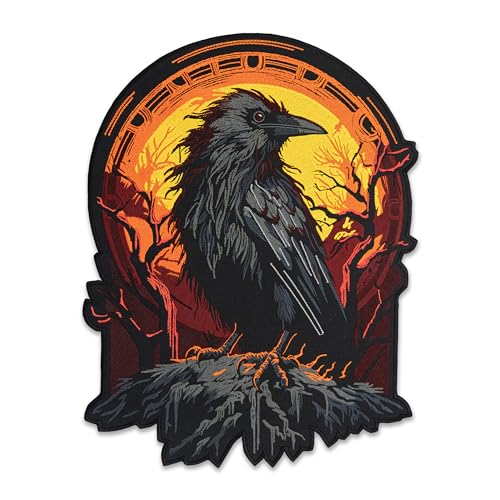 Best Way to Iron on Patches: Expert Tips for Flawless Application 5 EMBROVERSE Mystic Raven Moonlight Embroidered Back Patch - Eerie Witchy ...