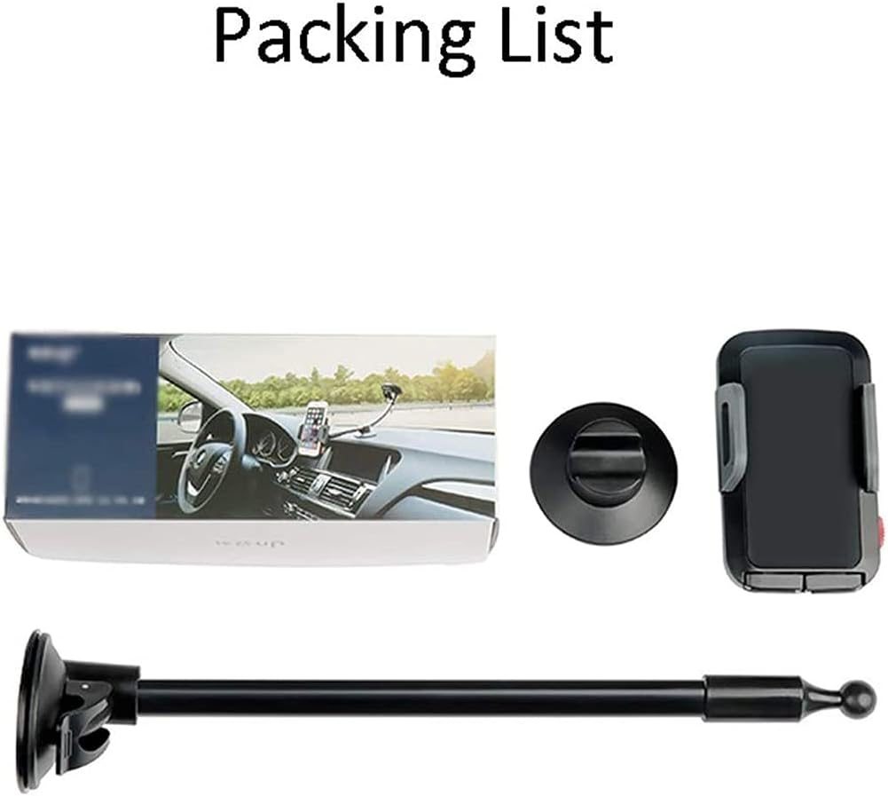 Car Mount Cell Phone Long Arm Holder Cradle with Dashboard Base Sticky Suction Cup for Smart