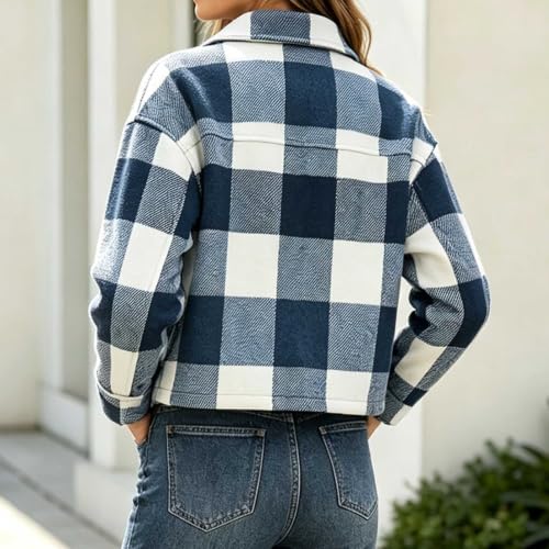 Piuwrlz Women's Plaid Shacket Button Down Flannel Jacket with Pockets - image 8