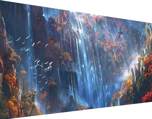 Peinture Diamant Cascades 70x140cm | Kit Complet Diamond Painting Adulte 5D