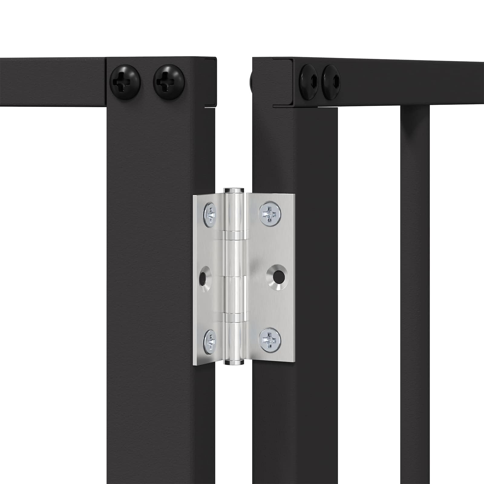 Portería para perros 2 piezas negro de acero galvanizado 60 x 60 cm plegable y portátil para cachorro y perro, caño versátil, protección y seguridad para uso interior y exterior