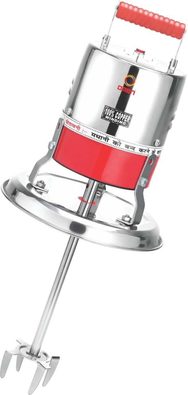 Omen Changing Lives Madhani Machine | Mathani Machine | Electric Hand Blender for Churning | 2-Speed Control | Compact & Durable | Easy to Use and Clean | Ideal for Lassi, Butter, Buttermilk-picture-11