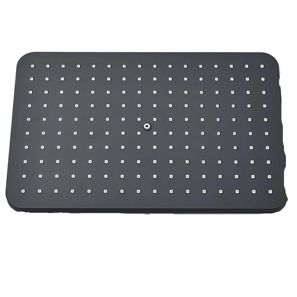 Pommeau de douche 19 x 29,5 cm grand débit noir mat