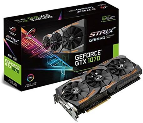 Asus GeForce GTX 1070 Scheda Video, 1531 MHz, 8 GB, 256 bit, 1920 CUDA Cores, Nero Asus GeForce GTX 1070 Scheda Video, 1531 MHz, 8 GB, 256 bit, 1920 CUDA Cores, Nero