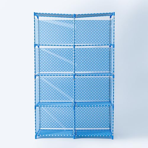 Image of Kuber Industries (Pack of 4) 8 Layer Book Rack | Book Cabinet Shelves for Bedroom Office Living Room | Storage Shelve for Books Storage Organizer | Adjustable Shelf Rack | SJ04G | Grey