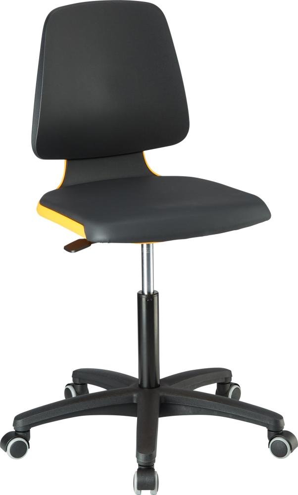 Interstuhl bimos Arbeitsstuhl Labsit 2, K-Leder orange Sitzhöhe 450-650 mm mit Rollen