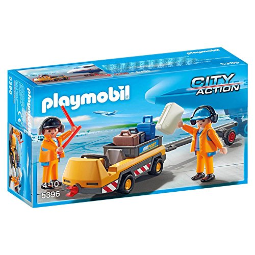 Playmobil 5396 Agents avec Tracteur à Bagages