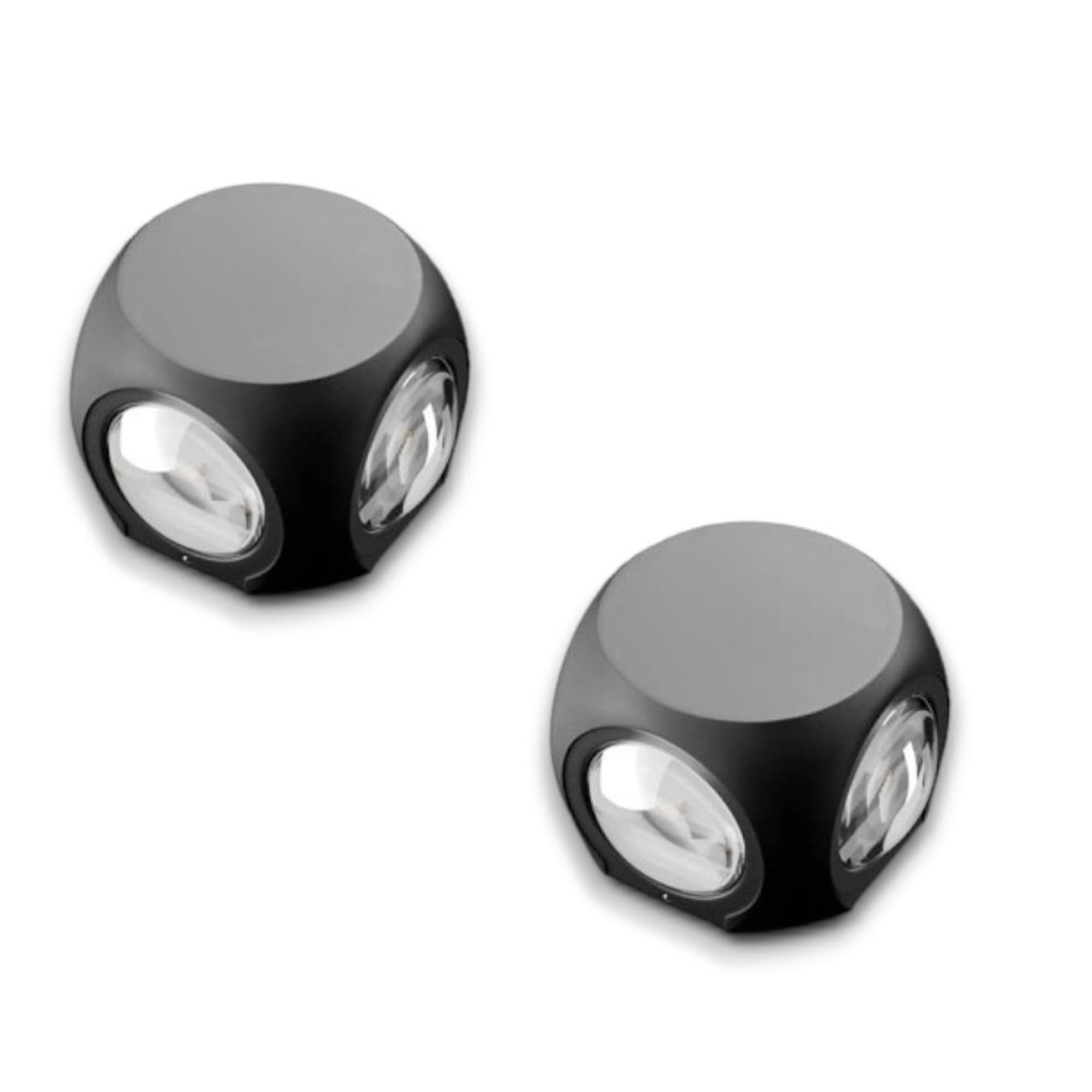 jaraya 6 watt led outdoor up down wall light (pack of 2) ip-65 rainproof & shockproof alluminium body 4 way exterior wall step light fixture (warm white)