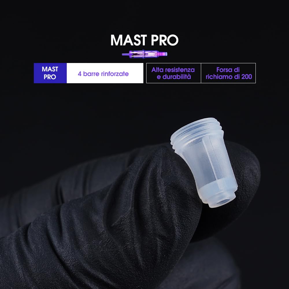 Mast Pro Aghi per Tatuaggi Professionale 20pezzi #08 0.25 0803RL Standard Round Liner Microblading Tattoo Needle Cartridge per Macchinetta Tatuaggi