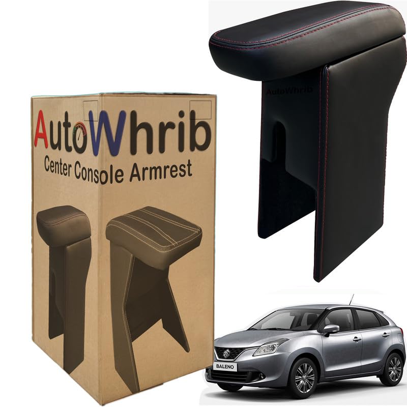 Image of Car Arm Rest For Baleno 2015 Armrest with Storage Box & Soft Cushion Pad, Luxury Arm Rest, Black Colour