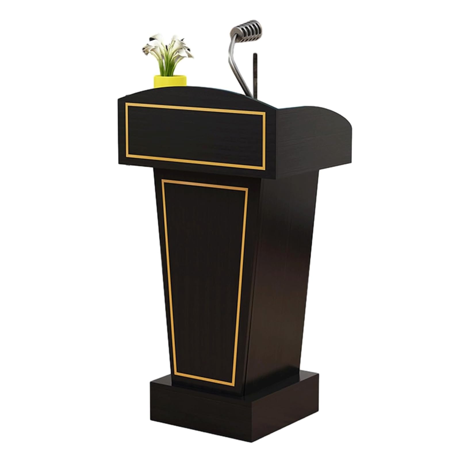 DUANHOZ Large Podium Church Lecterns Wooden Podium Stand Classroom Speech Debate Pulpits with Copper Strips Decorated Lecterns (E)