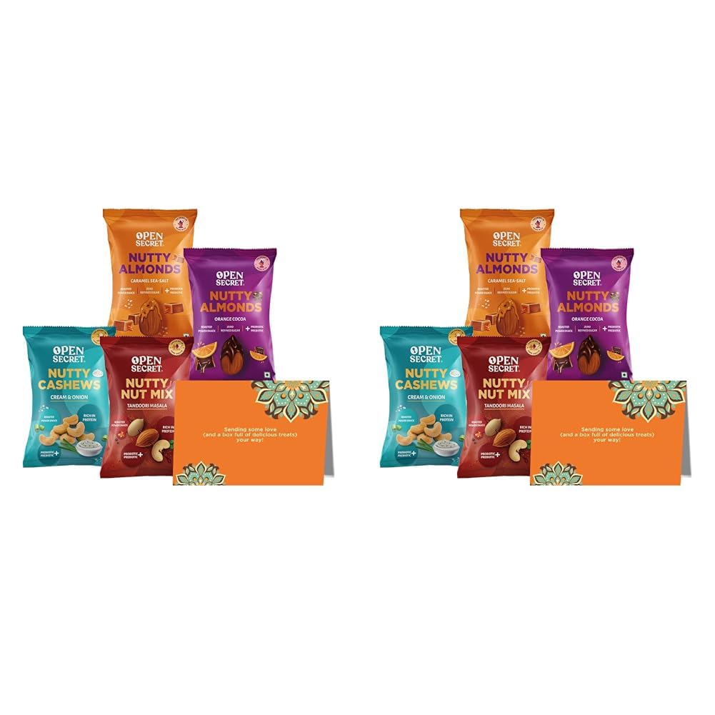 Open Secret Snacks Hamper Gift Combo Box I Nuts Combo- Cashew Kaju Almond Badam, Card I Corporate Gifts I Dry-Fruits Healthy Pack (Pack of 2) (B0D7Z922BM) Amazon Price History, Amazon Price Tracker