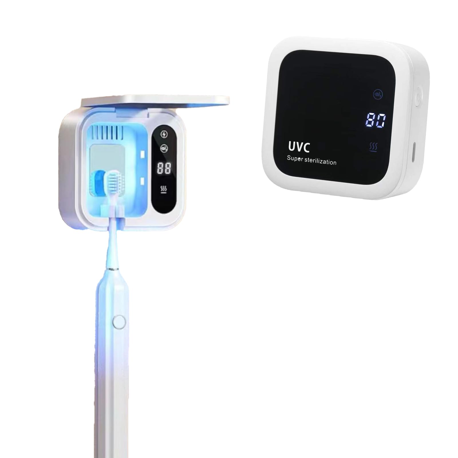 Winnes Stérilisateur de brosse à dents avec lumière UV, séchage à l'air extrêmement rapide, fonctionnement intelligent double mode pour protéger la santé bucco-dentaire de toute la famille, Blanc.,