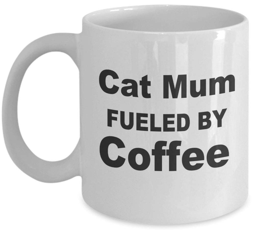 Shaniztoons White Cat Mum Cat Lady Funny Coffee Drinker Novelty Gift Mug