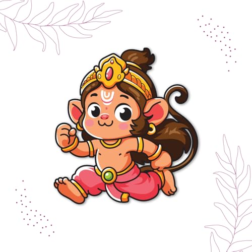 Image of Bhai Please Hanuman Wooden Fridge Magnet (Pack of 1) |Hindu God, Spiritual, Divine, Devotional, Housewarming Gift and Decorations