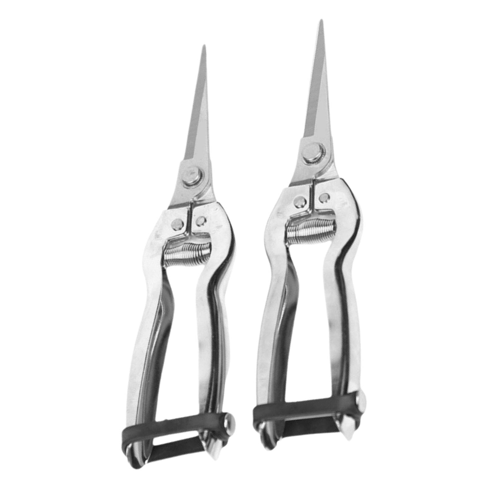Mekalero 2Pcs Stainless Steel Garden Pruning Shears Trimming Scissors With Automatic Spring Action Reducing Hand Fatigue Trimming Scissors