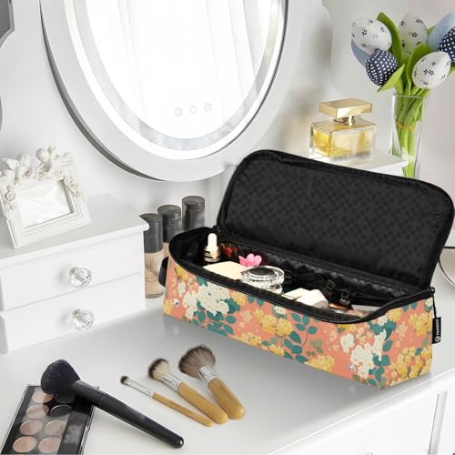 Organizador de Herramientas para Cabello 2 en 1 Yellow FLOWER y Blanco con Alfombrilla Resistente al Calor para Plancha y Rizador miniatura 6