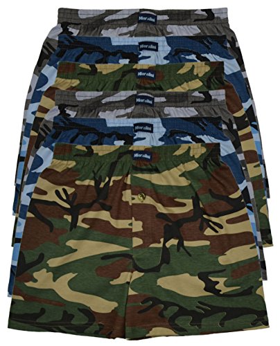6 bedruckte & weiche 100% Baumwoll Herren Boxershorts Boxer Short in 6 oder 3 modischen Farben im 6er Set verfügbar in S M L XL 2XL 3XL 4XL & 5XL 6XL, Tarn01, 2XL-8