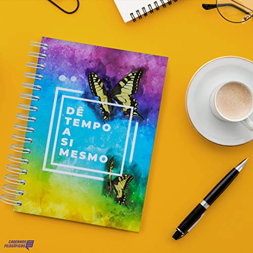 Caderno Borboletas Capa Dura e Toque Aveludado 125 folhas