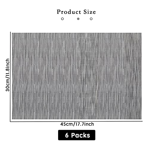 HIUOUIH Tischsets Abwaschbar 6 Stück, Platzsets Abwaschbar aus PVC 45 x 30 cm, rutschfeste Platzdeckchen für Esstisch und Küche… – Ansicht 2