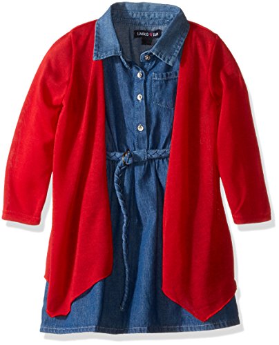 Limited Too Girls' 2 Piece Set Cardigan and Denim Dress