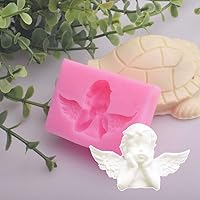 Vista 6 de Paquete de 2 moldes de decoración de pasteles 3D con forma de ángel encantador molde de fondant molde de decoración de chocolate para bricolaje