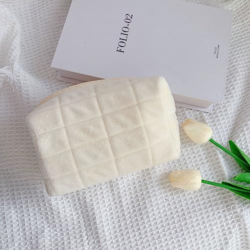 Plush Makeup Bag, Cosmetic Bag for Women Plush Pencil Case,Multi-Functional Travel Bags - Image 3
