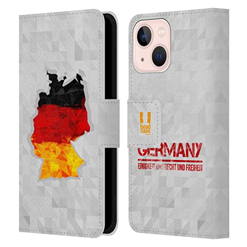 Funda de cuero tipo libro con mapas geométricos de Alemania para Apple iPhone 13 Mini