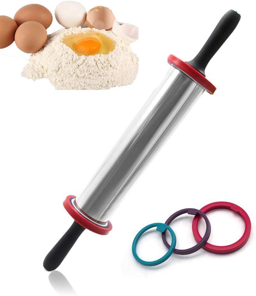 Stainless Steel Rolling Pin, NonStick Coating Rolling Pin, Thickness