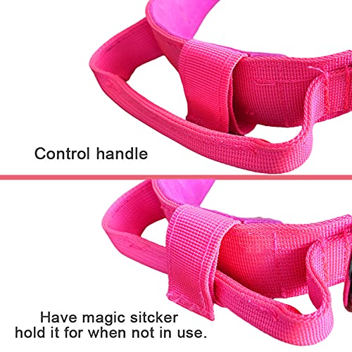 Image of Tactical Dog Collar and Leash Set Adjustable Military Nylon Dog Collar with Control Handle and Heavy Duty Metal Buckle for Large Dogs(Pink XXL