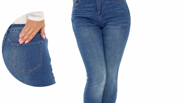 LICTZNEE Mid Rise Stretch Skinny Denim Jeans Elastic Waist Pockets