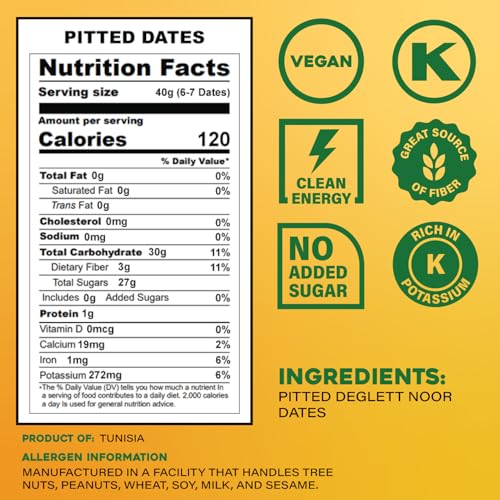 Sunbest Natural Deglet Noor Dates, 5 lbs – Pitted & Whole – Bulk Dried Fruit Snack For Kids & Adults – Naturally Sweet For Baking & Cooking – Sun-Dried, Fiber Rich, Kosher & No Sugar Added (80 oz) - Image 3