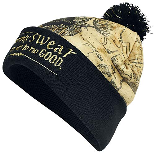 Bioworld Harry Potter Marauders Map Fur Pom Beanie Hat